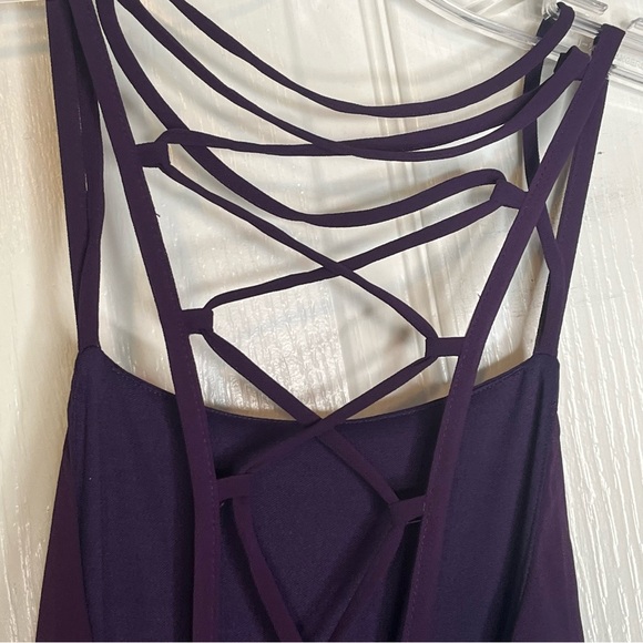 Lulu’s Sz M Strappy To Be Here Purple Lace Up Maxi Dress - Picture 12 of 16